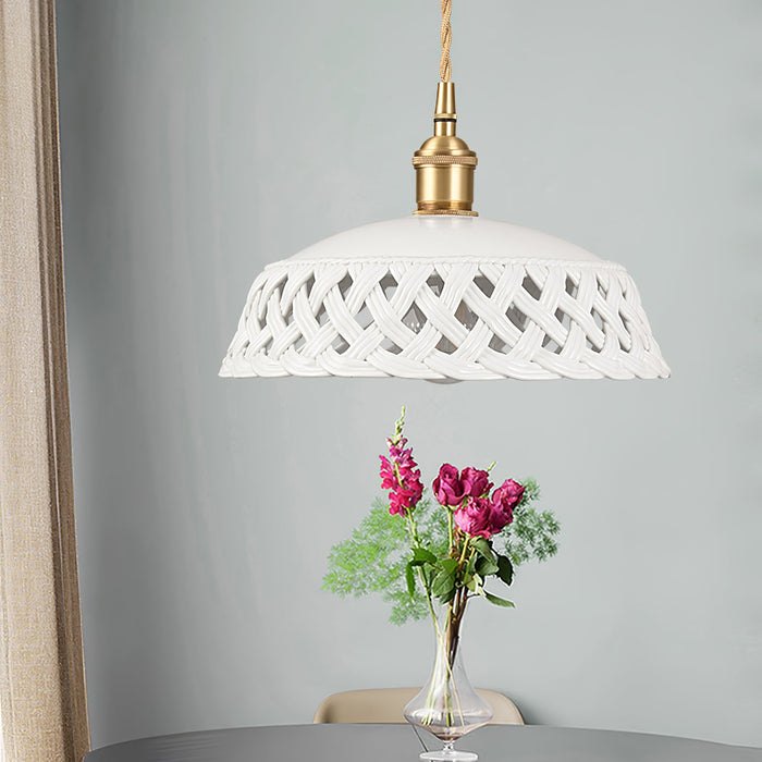 Openwork Ceramic Pendant Lamp.