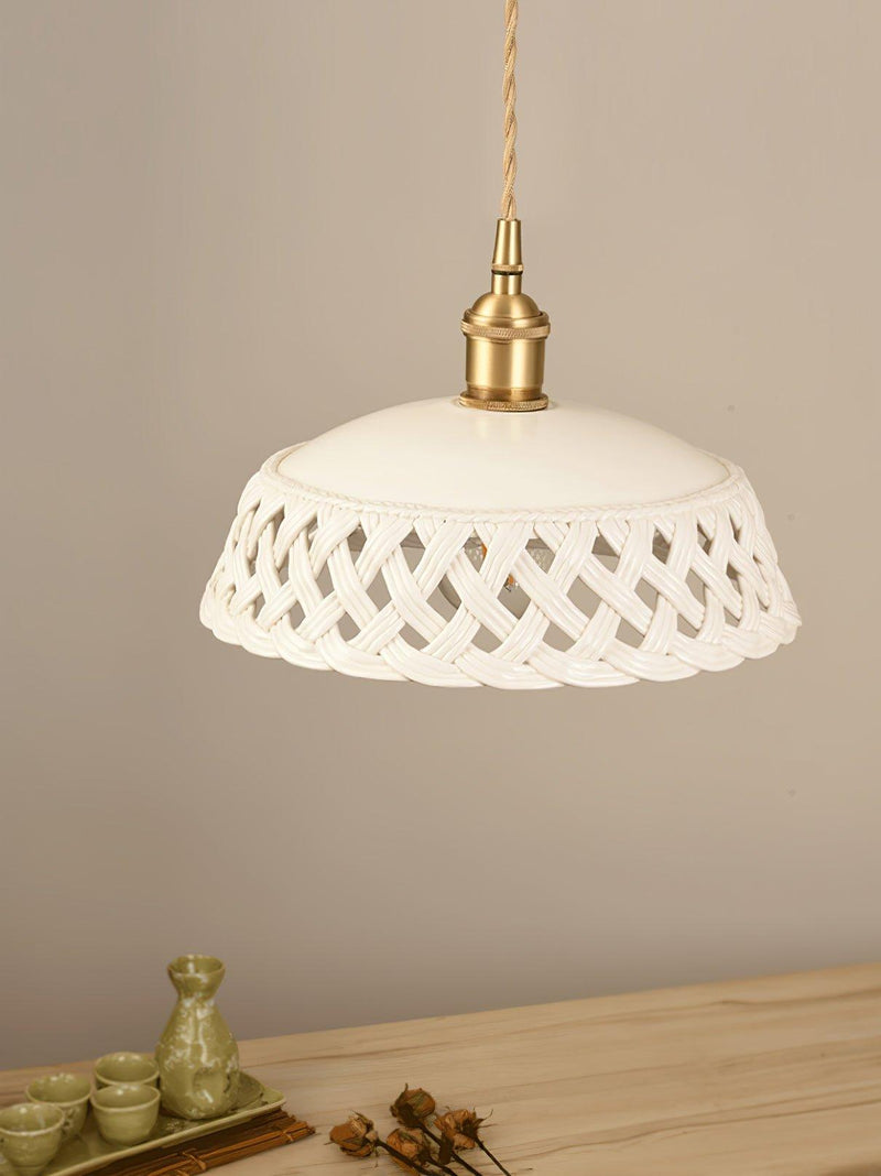 Openwork Ceramic Pendant Lamp-DWHOME