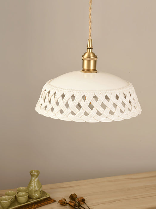 Openwork Ceramic Pendant Lamp.