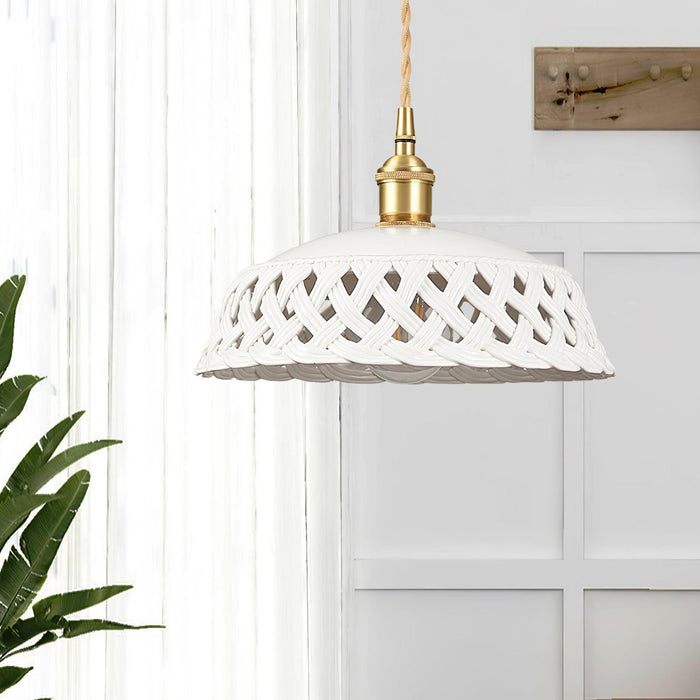 Openwork Ceramic Pendant Lamp - DWHOME