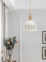 Openwork Ceramic Pendant Lamp-DWHOME