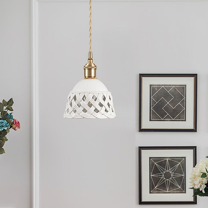 Openwork Ceramic Pendant Lamp - DWHOME