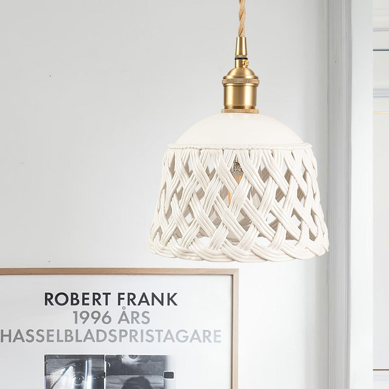 Openwork Ceramic Pendant Lamp-DWHOME