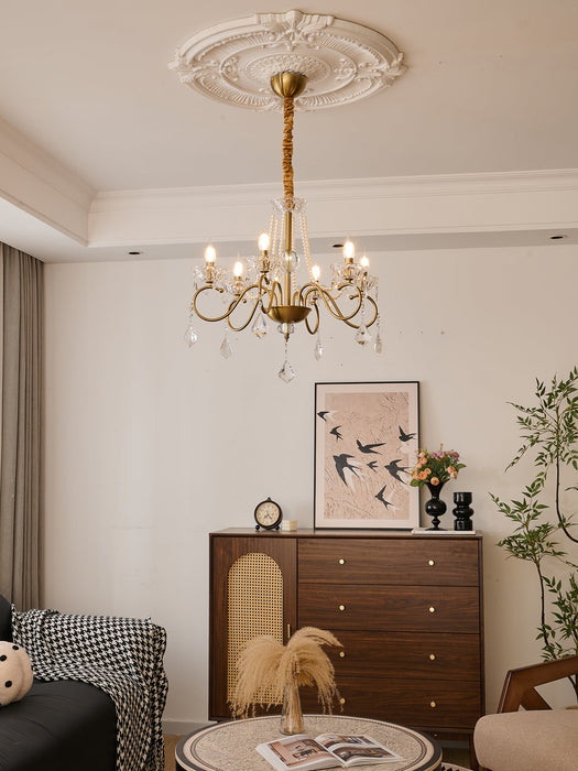 Opulent Pearl Crystal Chandelier-DWHOME