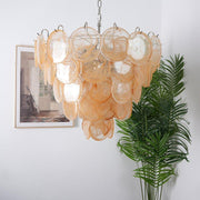 Chandelier disque Murano orange - DWHOME