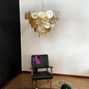Chandelier disque Murano orange - DWHOME