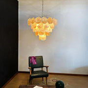 Chandelier disque Murano orange - DWHOME