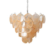 Chandelier disque Murano orange - DWHOME