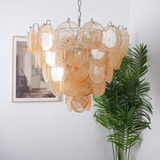Chandelier disque Murano orange - DWHOME