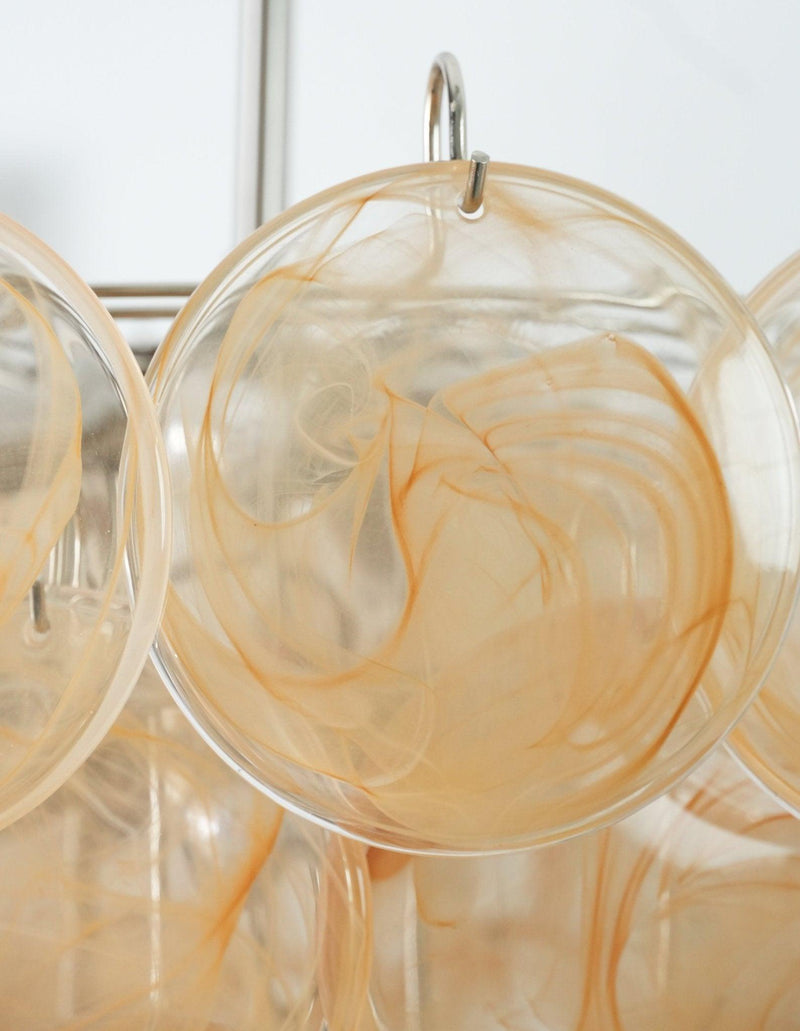 Chandelier disque Murano orange - DWHOME