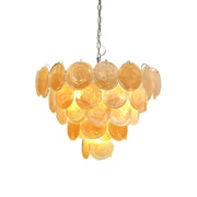 Chandelier disque Murano orange - DWHOME