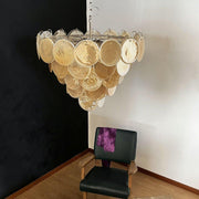 Chandelier disque Murano orange - DWHOME