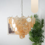 Chandelier disque Murano orange - DWHOME