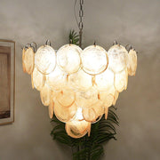 Chandelier disque Murano orange - DWHOME