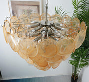 Chandelier disque Murano orange - DWHOME