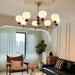 Orb Walnut Chandelier-DWHOME