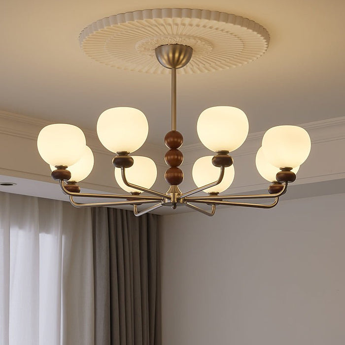 Orb Walnut Chandelier-DWHOME