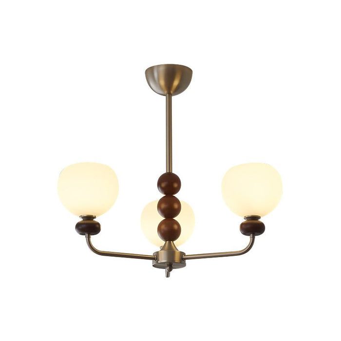 Orb Walnut Chandelier-DWHOME