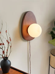 Orba Walnut Plug-in Wall Lamp-DWHOME