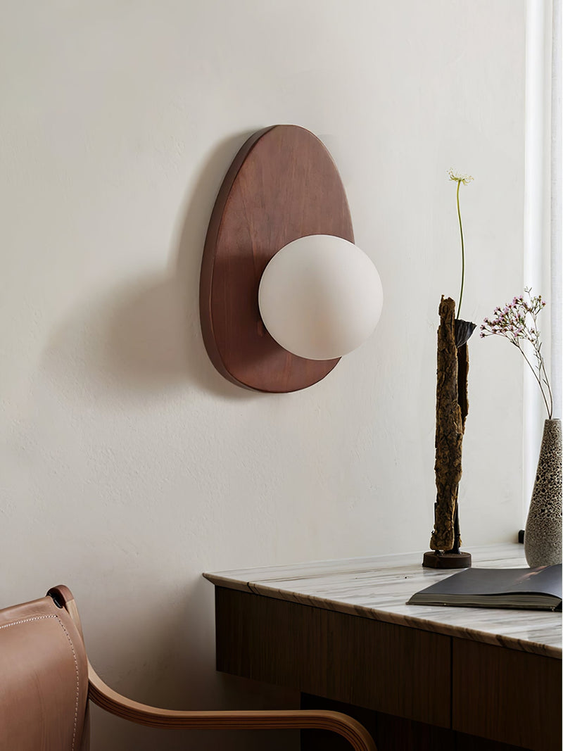 Orba Walnut Wall Lamp-DWHOME