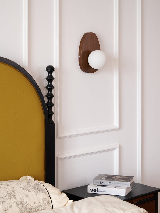 Orba Walnut Plug-in Wall Lamp-DWHOME