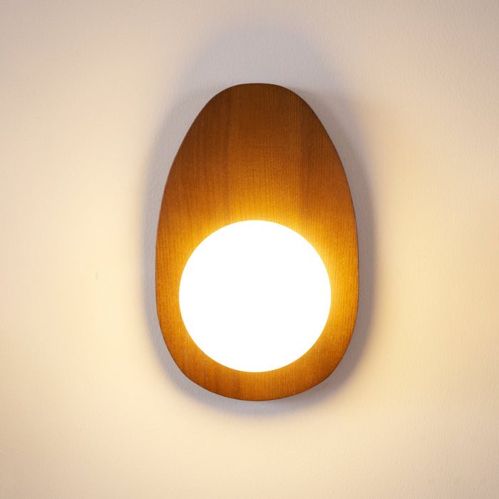Orba Walnut Plug-in Wall Lamp-DWHOME