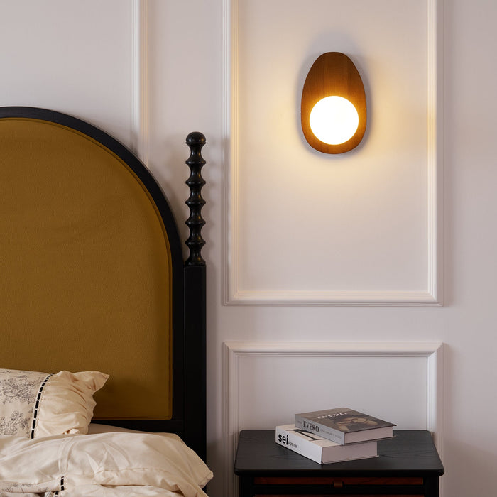 Orba Walnut Plug-in Wall Lamp-DWHOME