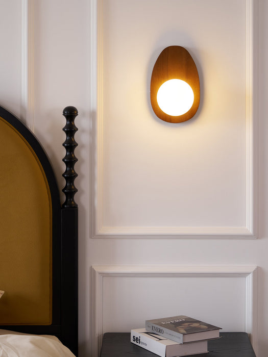 Orba Walnut Plug-in Wall Lamp-DWHOME