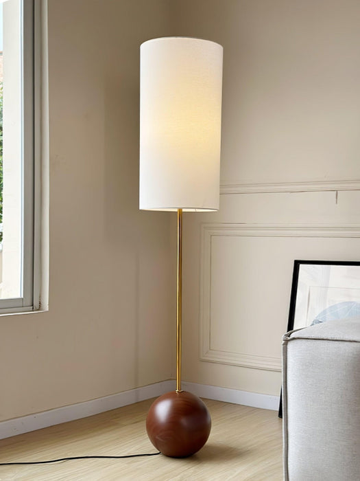 Orbis Wooden Sphere Floor Lamp.