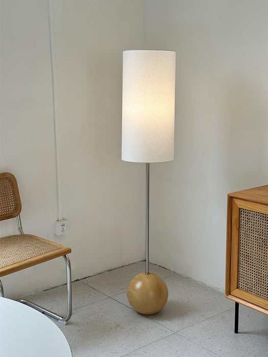 Orbis Wooden Sphere Floor Lamp.