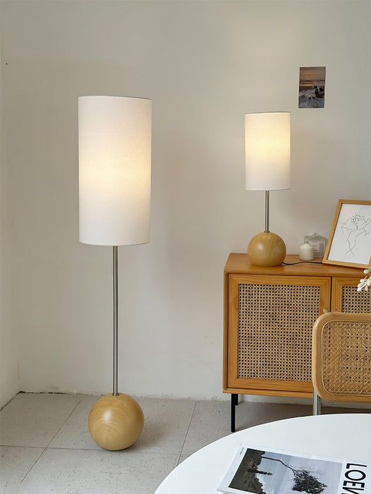 Orbis Wooden Sphere Floor Lamp.