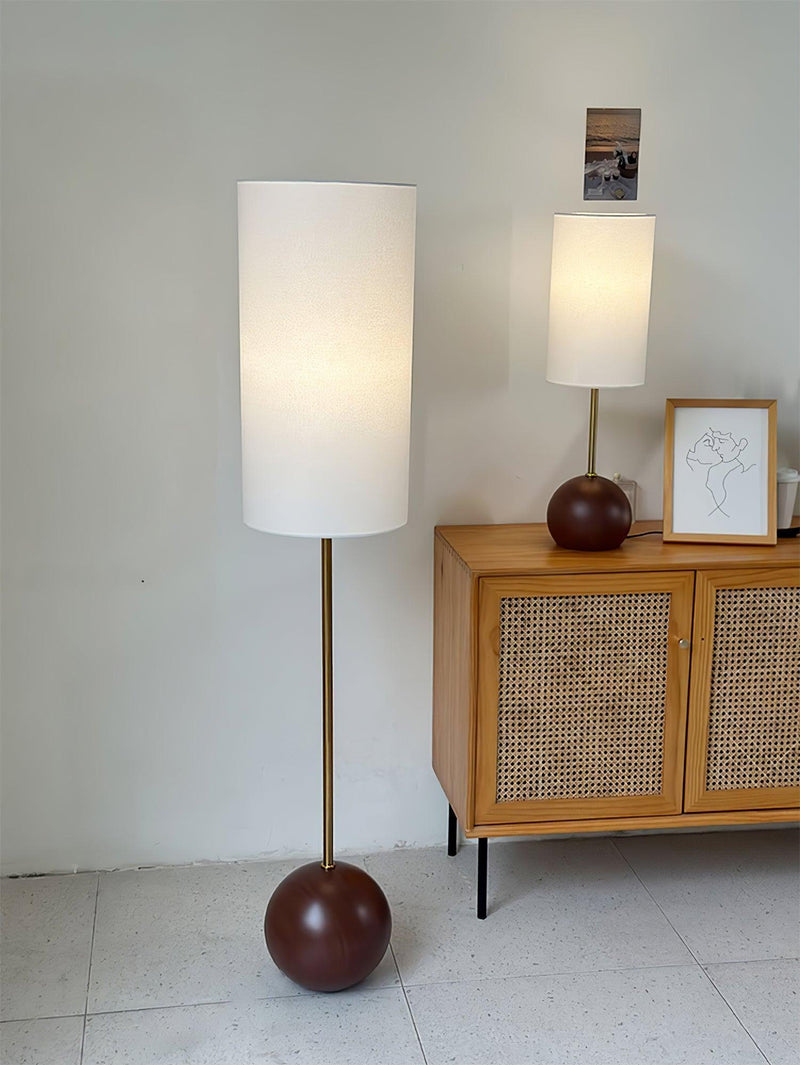 Orbis Wooden Sphere Floor Lamp-DWHOME