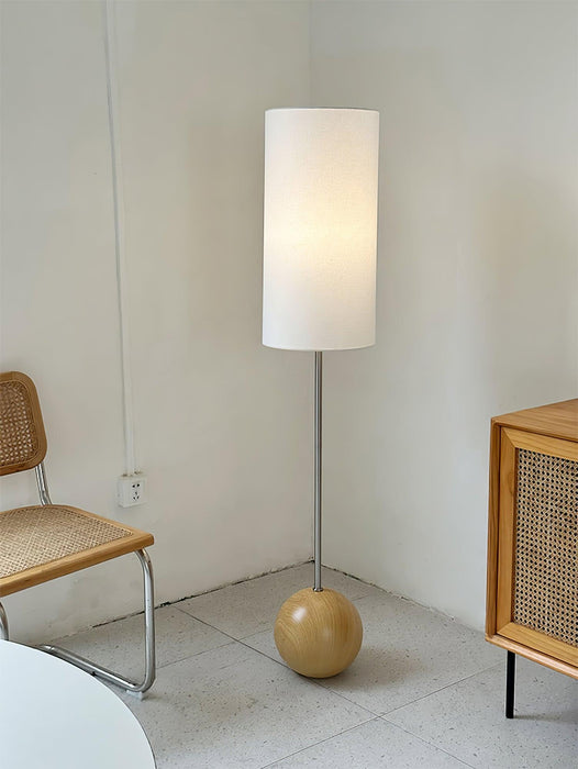 Orbis Wooden Sphere Floor Lamp.