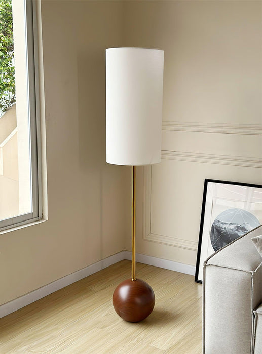 Orbis Wooden Sphere Floor Lamp.