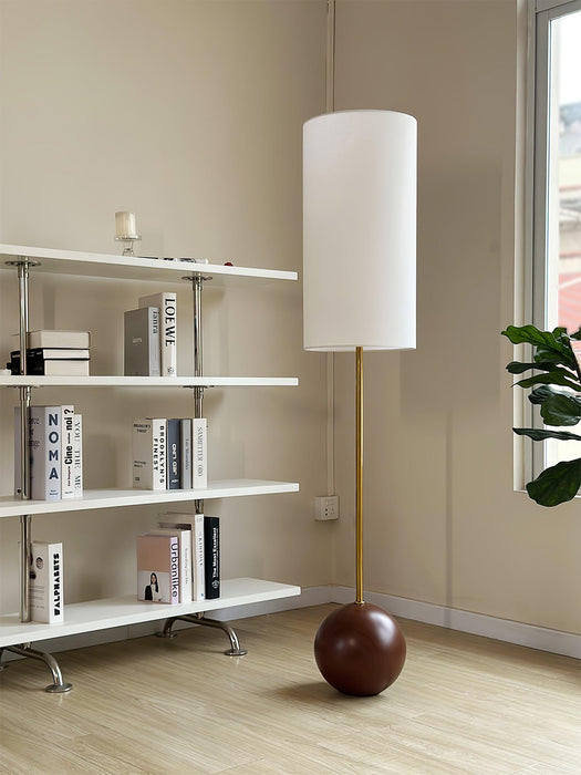 Orbis Wooden Sphere Floor Lamp.