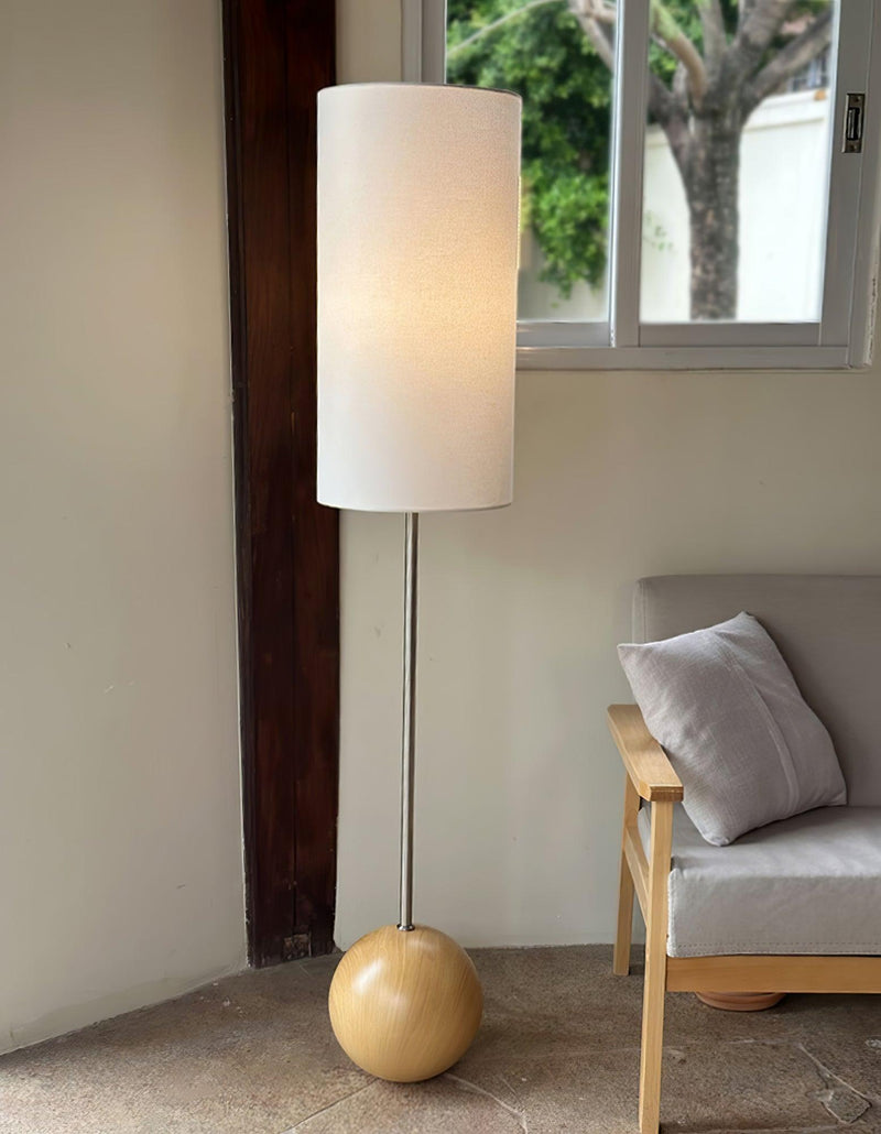 Orbis Wooden Sphere Floor Lamp-DWHOME