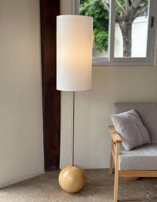 Orbis Wooden Sphere Floor Lamp.