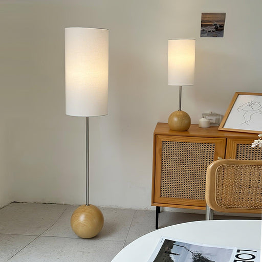 Orbis Wooden Sphere Floor Lamp.