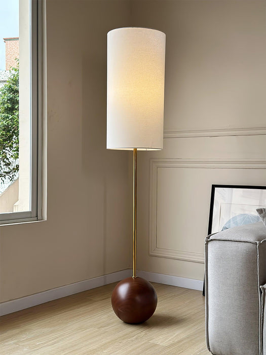 Orbis Wooden Sphere Floor Lamp.