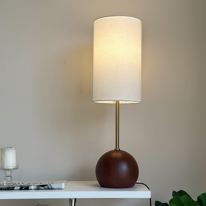 Orbis Wooden Sphere Table Lamp-DWHOME