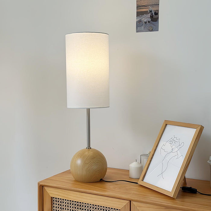 Orbis Wooden Sphere Table Lamp-DWHOME