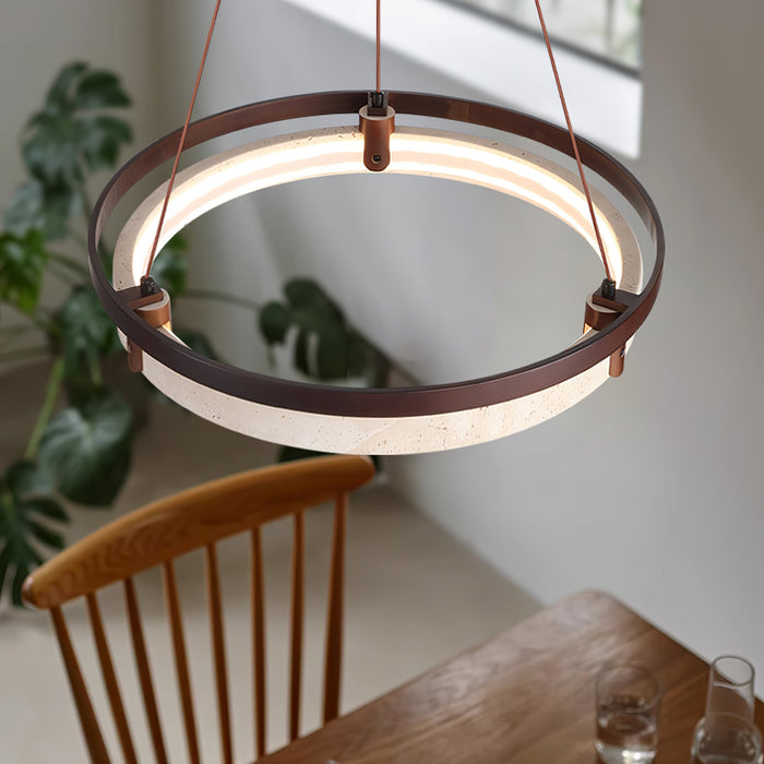 Orbit Travertine Pendant Light-DWHOME