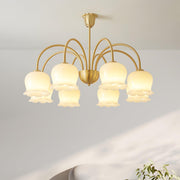 Orchids Brass Chandelier-DWHOME