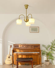 Orchids Brass Chandelier-DWHOME