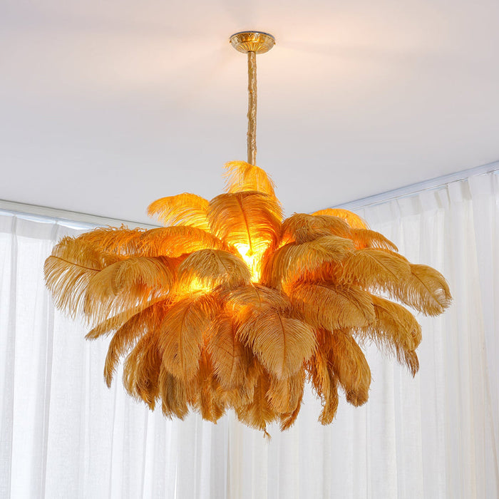 Ostrich Feather Chandelier.