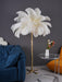 Ostrich Feather Brass Floor Lamp - DWHOME