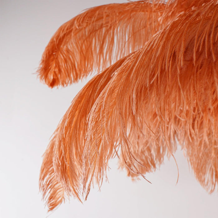 Ostrich Feather Brass Floor Lamp - DWHOME