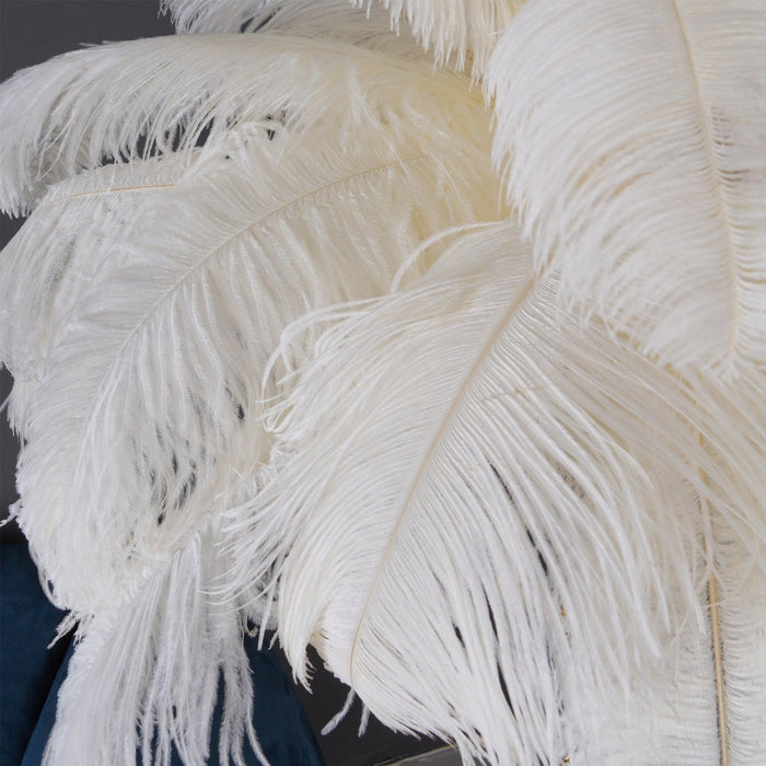 Ostrich Feather Brass Floor Lamp - DWHOME