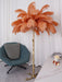 Ostrich Feather Brass Floor Lamp - DWHOME