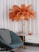 Ostrich Feather Brass Floor Lamp - DWHOME